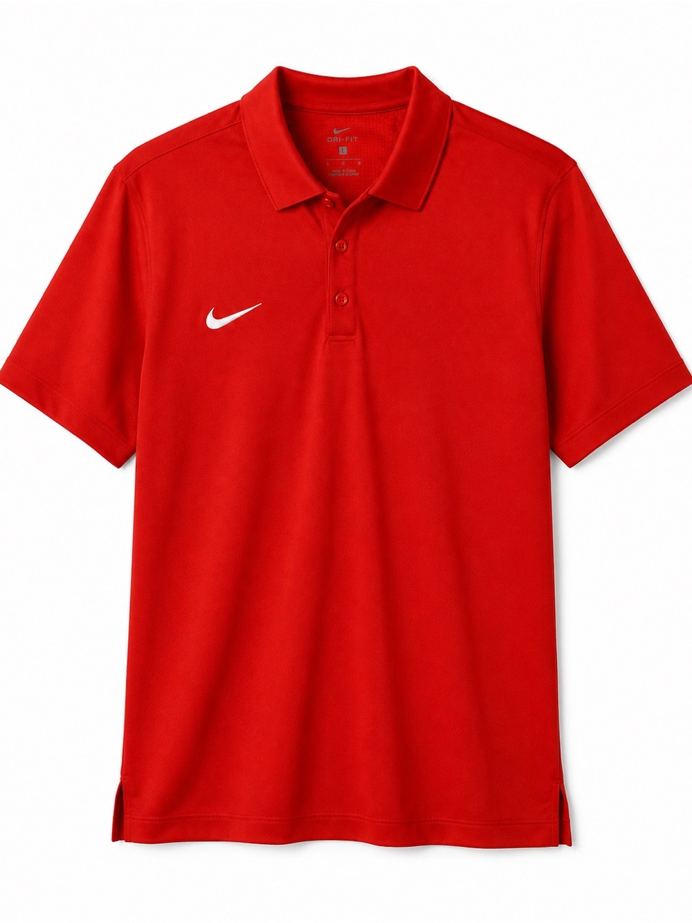 Nike Red DRI-FIT Short Sleeve Polo with White Swoosh